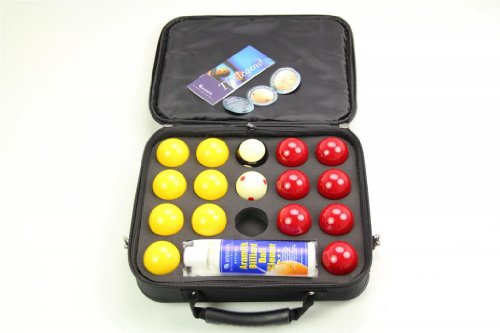 SUPER ARAMITH PRO CUP 2 Red & Yellow Pool Balls, Ball Cleaner & Case Set! by Aramith