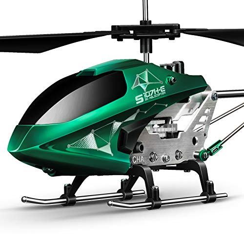 SYMA Helicóptero teledirigido helicóptero teledirigido helicóptero RC Helicóptero interior exterior avión regalo niños S107H-E 3,5 canales 2,4 GHz LED luz giroscópica altura mantener rojo (verde)