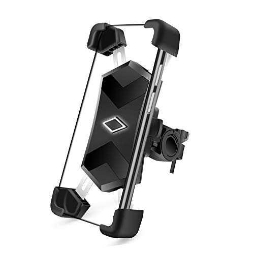 SYOSIN Soporte Movil Bicicleta Soporte Universal Manillar de Metal para Bicicleta de montaña y Motocicleta, 360°Rotación Soporte Móvil Moto para iPhone 11 Pro/11/XR/X/XS, Samsung S9/S8, Huawei P10