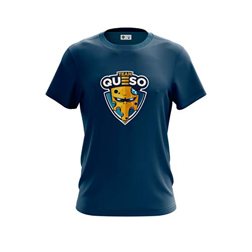 Team Queso Logo Camiseta, Azul, L para Hombre