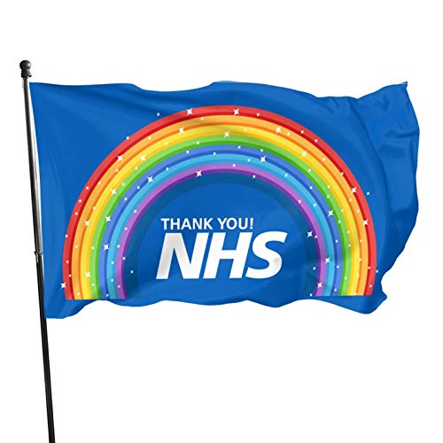 Thank You NHS Flag The NHS Rainbow Support We Heroes 3 X 5 FT Flag House Flag Banner For Garden Yard Decoration