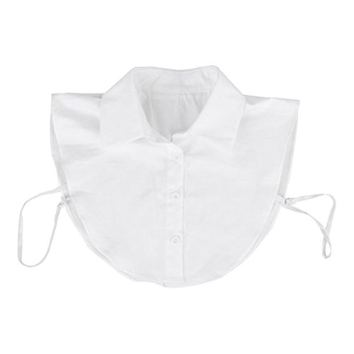 Tinksky Cuello Falso Desmontable Mitad Camisa Blusa para Mujeres (Blanco)