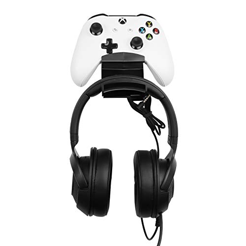 Tiuihu - Soporte de pared para mando de gamepad y auriculares, diseño para Xbox One, PS4, PS3, Dualshock, interruptor, PC, serie de acero, Steam