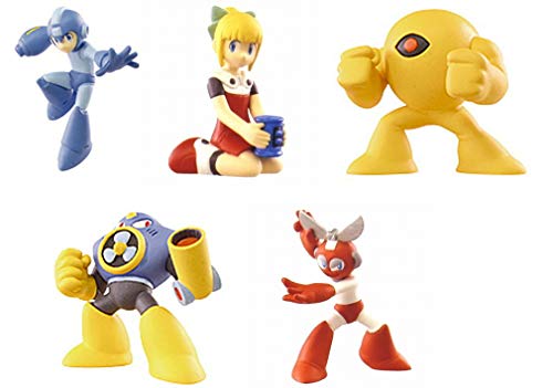 TOMY Mega Man Rock Man Set 5 Figuras Colección 5cm Megaman Roll Cut Man Air Man Yellow Devil Gashapon Japón Japan