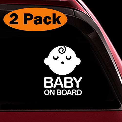 TOTOMO # ALI-026 (Juego de 2) Etiqueta Adhesiva de bebé a Bordo Señal de precaución de Seguridad para Ventanas de automóvil - Seeling Baby Boy