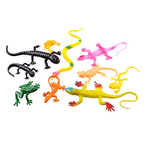 Toyvian Lagartija de Goma Realista Serpientes y Ranas Juguetes Figuras de plástico de Animales Figuras Juguetes educativos para niños niños pequeños 10pcs