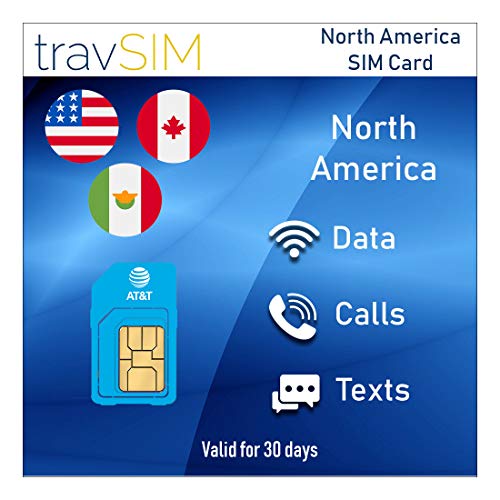 travSIM - Tarjeta SIM USA (Tarjeta SIM AT&T) por 30 Días Válidos - Ilimitados* Datos Móviles 3G 4G LTE - Estados Unidos Tarjeta SIM AT&T US (También Funciona en Canadá y México)