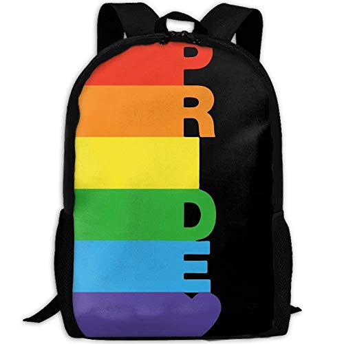 TTmom Zaini/Zaino Casual,Borse a Zainetto, Gay Pride Rainbow Bisexual Unique Outdoor Shoulders Bag Fabric Backpack Multipurpose Daypacks