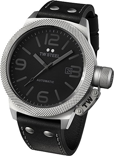 TW Steel TWA200 - Reloj analógico automático para Hombre, Correa de Cuero Color Negro