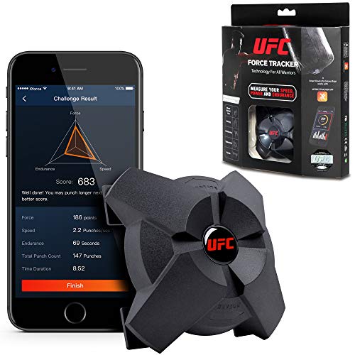 UFC Combat Strike Force Tracker Dispositivo Inteligente para Sacos de Boxeo, Mide tu Velocidad, Potencia y Resistencia, Unisex, Negro, Talla única