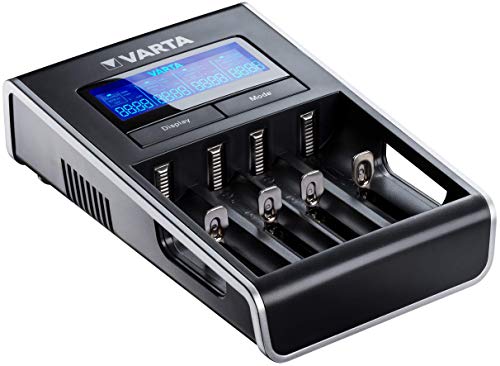 VARTA LCD Dual Tech Charger (para AA/AA), detección de células defectuosas, voltaje global, incluye: cable EU AC de 1.8m