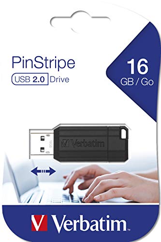 Verbatim Store 'N' Go Pinstripe - Memoria USB 2.0 de 16 GB (10 MB/s), Color Negro