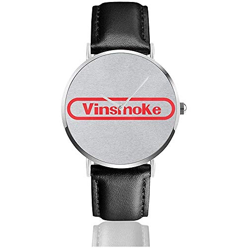 Vinsmoke Sanji Retro Gaming Console Logo Relojes de una Pieza Reloj de Cuero de Cuarzo con Correa de Cuero Negro para Regalo de colección