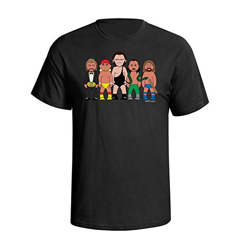 vipwees - Legends of Wrestling - Mens Sporting Caricature Organic Cotton T-Shirt