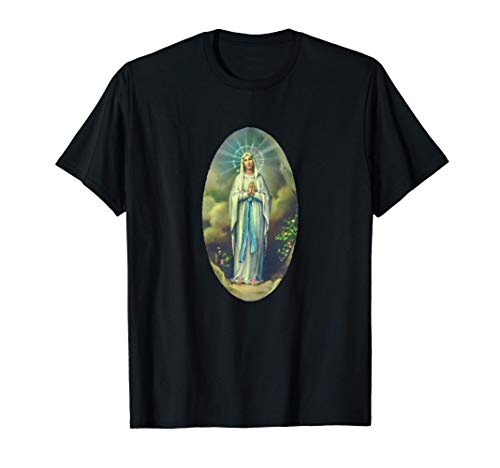 Virgen María de Lourdes Regalo Cristiano para Hombre Mujer Camiseta