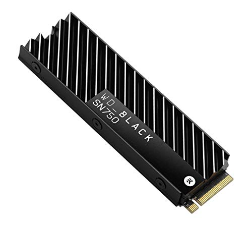 WD Black SN750 SSD interno NVMe para gaming de alto rendimiento, 500 GB, Con disipador de calor