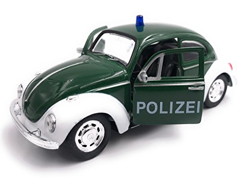 Welly Vehículo de policía de Escarabajo Beetle Producto Auto de Licencia de Auto Verde 1: 34-1: 39 OVP