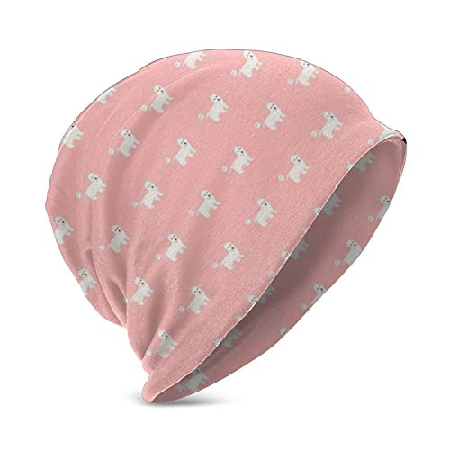 West Highland Terrier Dog Fart Dog Breed Westie Pink Beanie Cap Hat Sports Cap Skull Cap for Boys and Girls