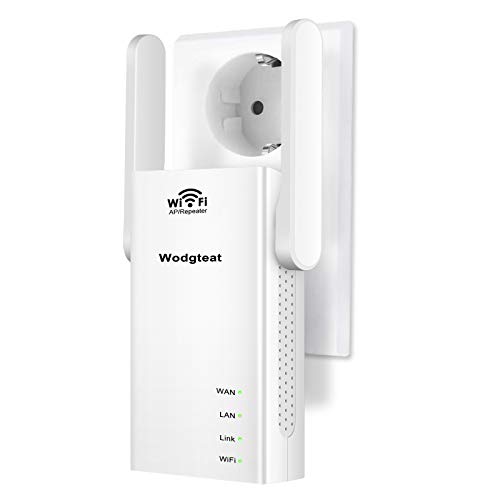 Wodgreat Repetidor WiFi Amplificador Señal WiFi 300Mbps 2,4G WiFi Repeater Extender con 2 Puertos Ethernet y 2 Antenas, Access Point/Repeater/Router Modos, Fácil de Instalar, Compatibilidad Universa