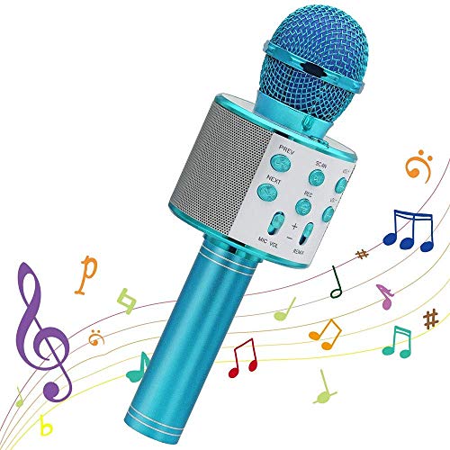 WS-858 - Micrófono, inalámbrico, Bluetooth, HiFi, para karaoke, altavoz o portátil, color rosa