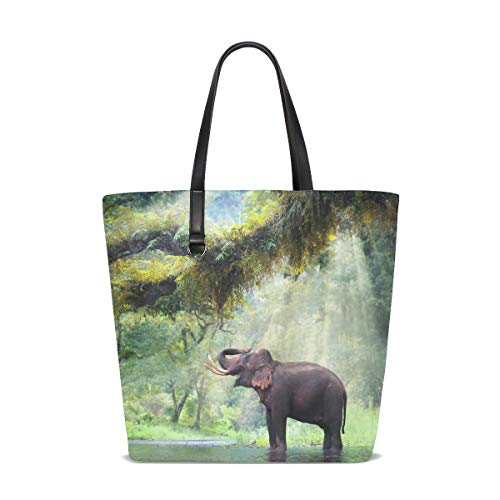 XiangHeFu Bolsos de mujer Steam Forest Elephant Polyester Fabric Shoulder Bag