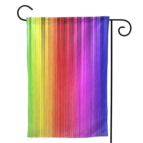 YeeATZ Inclusive Progress LGBTQ Yard Garden Flag- Rainbow Banners- Double Side with Bright Wide Stripes Lesbian for Yard Sign - Gay Pride Rainbow 12.5X18 Inch