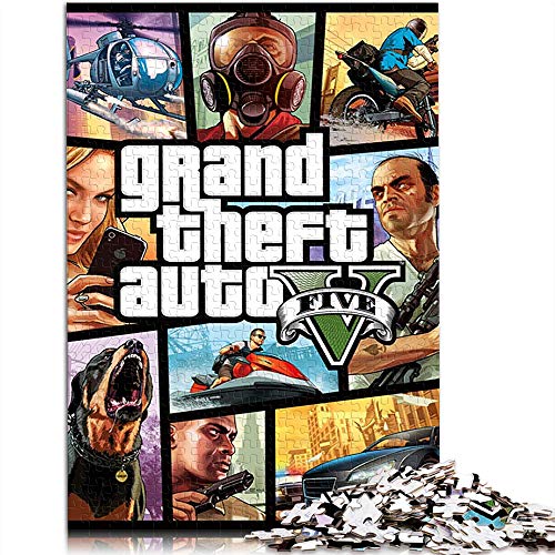 YITUOMO Rompecabezas de 1000 piezas para adultos o adolescentes Grand Theft Auto 5 caja de juegos de arte clásico rompecabezas educativo juguetes DIY regalo divertido juego 38 x 26 cm