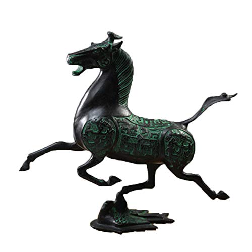 YUNHAO Exquisito Viejo Chino Bronce Estatua caballo mosca golondrina Figuras Decoración 100% Latón Bronce