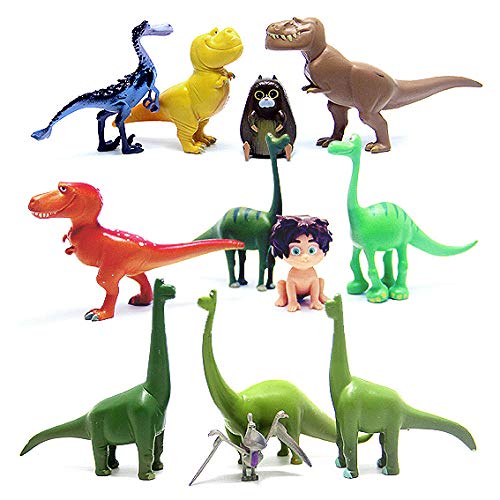 zdfgv 12 unids/Lote Figuras de Modelo de Dinosaurio Arlo Spot Cliff Forrest Ivy Figuras de acción muñeca decoración de Pasteles Adornos Regalos para niños 3-8 cm