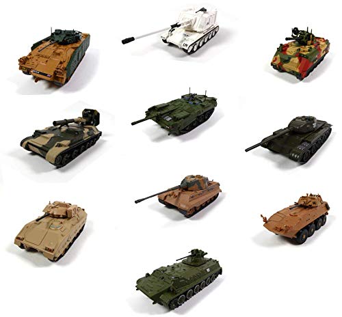 - Lote de 10 Vehículos Militares 1/72 T-44 Tiger 2S4 TYULPAN Vulcan AMX MCV-80 - Tanques WW2 (Ref: 05)