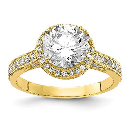 10 K pulido de recogida de Tiara Zirconia cúbico anillo – mayor grado de oro que 9 ct oro