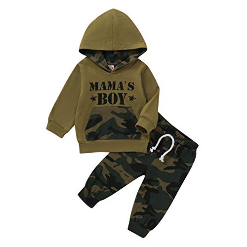 2 piezas de ropa para bebés y niños pequeños y niñas, camiseta de camuflaje, pantalones y suelos. A#1 18-24 Meses