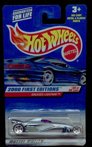 2000 First Editions -#35 Greased Lightning 5-Spoke Wheels #2000-95 Collectible Collector Car Mattel Hot Wheels 1:64 Scale