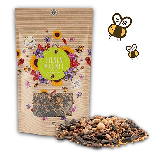 200g Semillas de flores de pradera para un colorido pasto de abejas - mezcla de semillas de flores silvestres ricas en néctar para abejas y mariposas (incl. eBook GRATUITO)