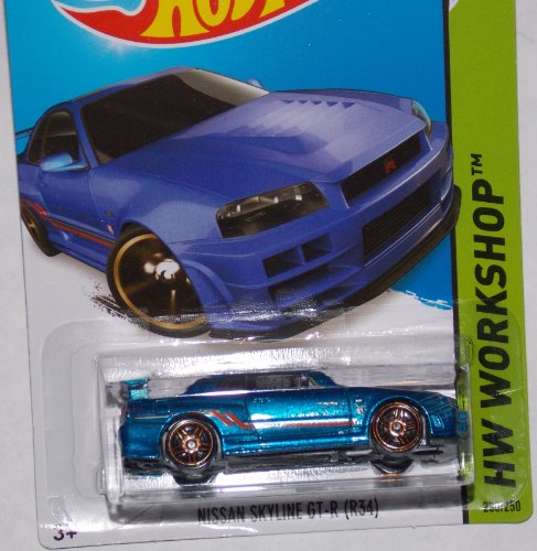 2014 Hot Wheels Nissan Skyline GT-R (R34) Blue 230/250 HW WORKSHOP Then And Now by Hot Wheels
