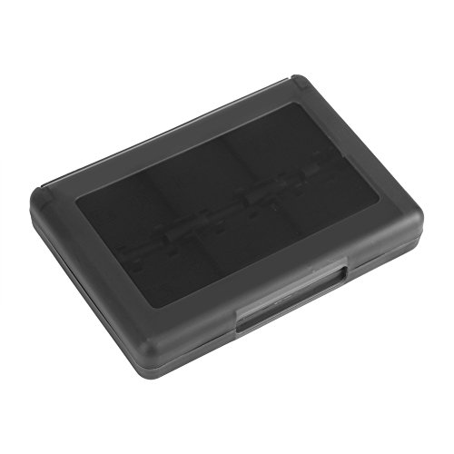 28 in 1 Games Estuche de plástico Anti-shock titular de almacenamiento Micro SD tarjeta de memoria funda para Nintendo 3DS DSL DSI LL(Negro)