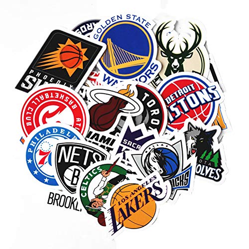 30 pegatinas de la NBA con el logotipo del equipo de baloncesto, divertido, creativo, para botellas de agua, portátiles, teléfonos móviles, monopatín, bicicleta, motocicleta, coche, equipaje