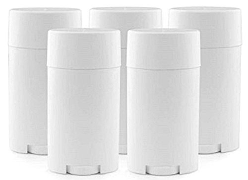 (5 Pcs, White) - Hustar 15ml Empty Refillable Deodorant Container Plastic Lip Balm Tubes Containers Lip Gloss Containers Holders 5 Pcs White