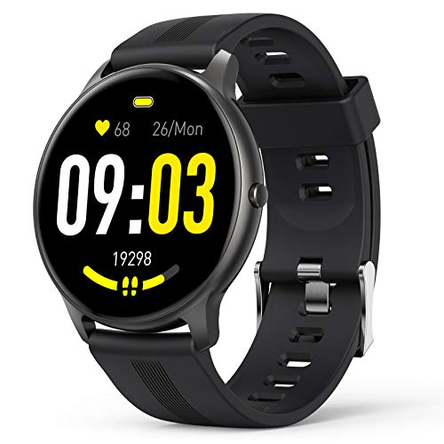 AGPTEK Smartwatch, Reloj Inteligente 1.3 Pulgadas Táctil Completa IP68, Pulsera de Actividad Deportivo Pulsómetro Monitor de Sueño, Control de Musica para Hombre Mujer Adolescentes