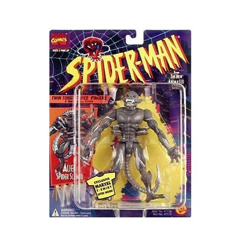 ALIEN SPIDER SLAYER * Twin Torso Spider Pincers & Snarling Jaw Action * 1994 Spider-Man The New Animated Series Action Figure by Toy Biz
