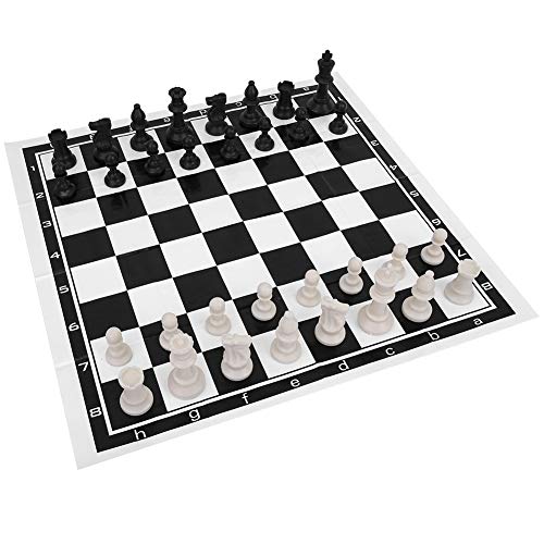 Alomejor International Chess Foldable Chess International Board Game Entertainment Juego de Ajedrez Completo con Tablero Plegable