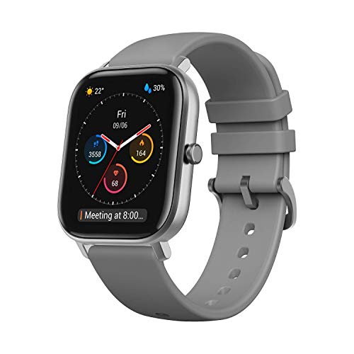 Amazfit GTS Reloj Smartwactch Deportivo | 14 días Batería | GPS+Glonass | Sensor Seguimiento Biológico BioTracker™ PPG | Frecuencia Cardíaca | Natación | Bluetooth 5.0 (iOS & Android) Gris