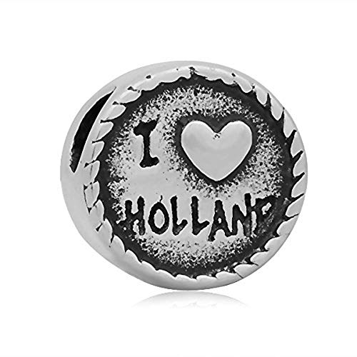 'Andante de Stones Plata Bead Países Bajos "I love Holland con molinillo – Bola Element Para European Beads + Traumhandel