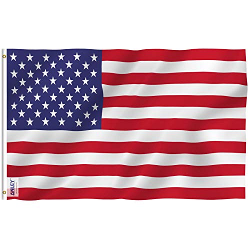 Anley Fly Breeze 3x5 pies Bandera Estadounidense de poliéster de EE. UU. - Color Vivo y Resistente a la decoloración UV - Encabezado de Lona y Doble Costura - Banderas de EE. UU. con Ojales
