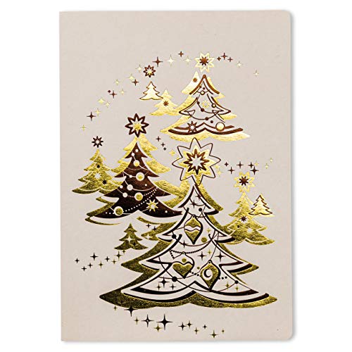 Art Nuvo – Tarjetas de Navidad exclusivas NR 32 – Juego de 10 tarjetas iguales de 120 x 170 mm, doradas y con diseño de Navidad – Fabricado con papel de joyería y papel pintado colorido. Y para