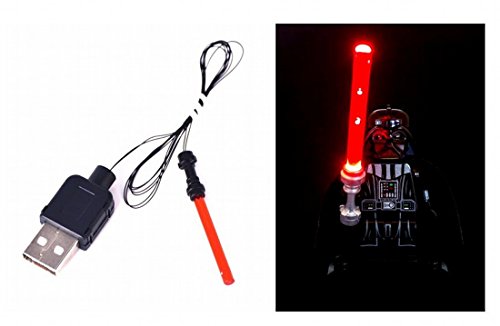 ARUNDEL SERVICES EU LED Rojo Sable de luz para Lego Minifigure Star Wars Juguetes Kit de Luces Lego Sable de luz Led Luces de Lego Luces Lego Bloques de construcción Compatible con Lego