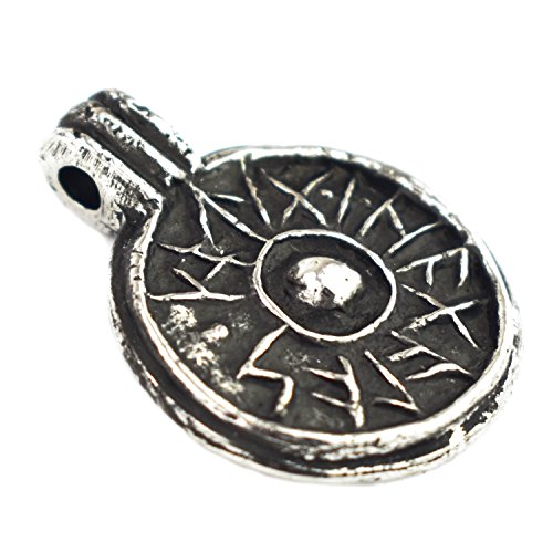 Asgard Amuleto de Protección - Escudo de la Buena Suerte - Colgante Vikingo con Runas