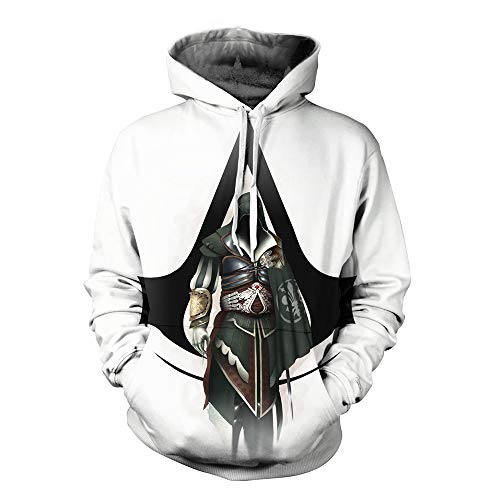 Assassin'S Creed Pullover Sudaderas con Capucha y Estampado de explosiones Sudaderas con Capucha Sudaderas Estampadas Jersey de Manga Larga (Color : A03, Size : XXL)