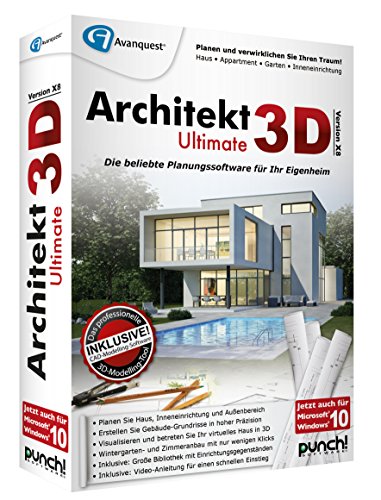 Avanquest Architekt 3D X8 Ultimate - Software de diseño automatizado (CAD) (Alemán, PC, 1GHz Pentium, 512 MB, 5500 MB, 1024 x 768 DVD-ROM)