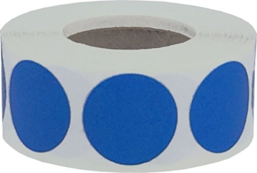 Azules Pegatinas Circulares, 19 mm 3/4 Pulgadas Etiquetas de Puntos 500 Paquete